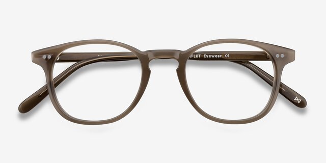 Symmetry Taupe AcetateEyeglass Frames from EyeBuyDirect, Closed View