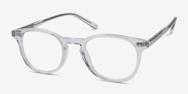 Symmetry Transparent AcétateMontures de lunettes de vue d'EyeBuyDirect, Vue d'Angle