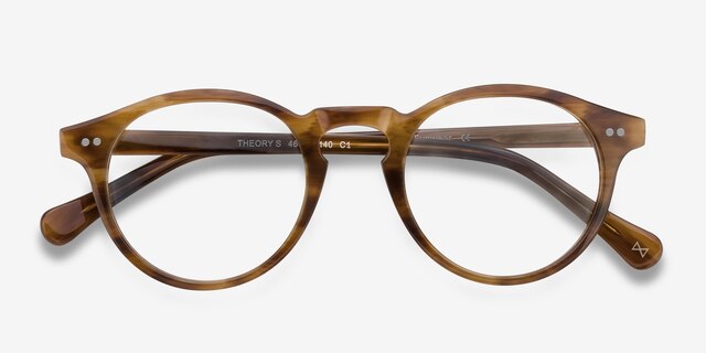 Theory Cognac AcetateEyeglass Frames from EyeBuyDirect, Closed View