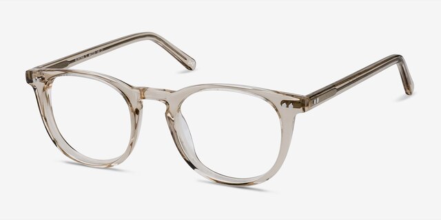 Aurora Champagne AcetateEyeglass Frames from EyeBuyDirect, Angle View