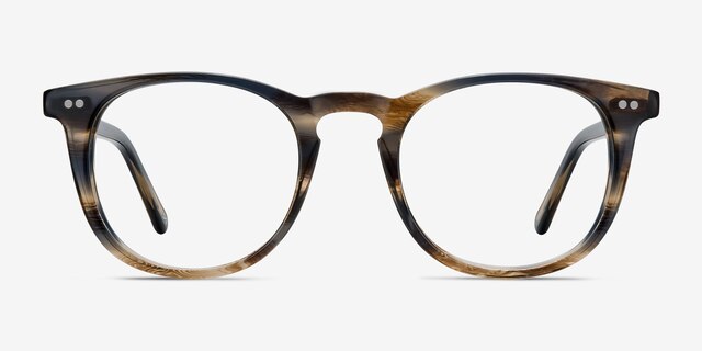 Aurora Striped AcetateEyeglass Frames from EyeBuyDirect, Front View