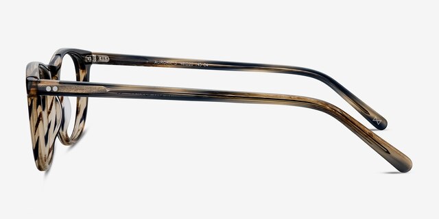 Aurora Striped AcetateEyeglass Frames from EyeBuyDirect, Side View