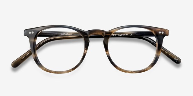 Aurora Striped AcetateEyeglass Frames from EyeBuyDirect, Closed View