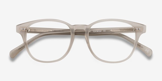 Lucid Clear Gray AcétateMontures de lunettes de vue d'EyeBuyDirect, Vue Rapprochée