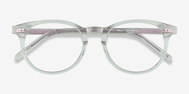 Aura Clear Jade AcétateMontures de lunettes de vue d'EyeBuyDirect, Vue Rapprochée
