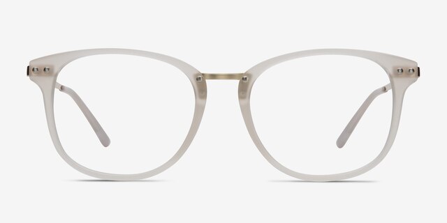 Cosmo Blanche Plastic-metalMontures de lunettes de vue d'EyeBuyDirect, Vue de Face