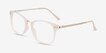 Cosmo White Plastic, MetalEyeglass Frames from EyeBuyDirect, Angle View