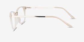 Cosmo Blanche Plastic-metal Montures de lunettes de vue d'EyeBuyDirect, Vue de Côté