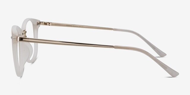Cosmo Blanche Plastic-metalMontures de lunettes de vue d'EyeBuyDirect, Vue de Côté