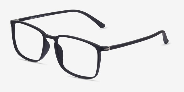 Structure Black PlasticEyeglass Frames from EyeBuyDirect, Angle View