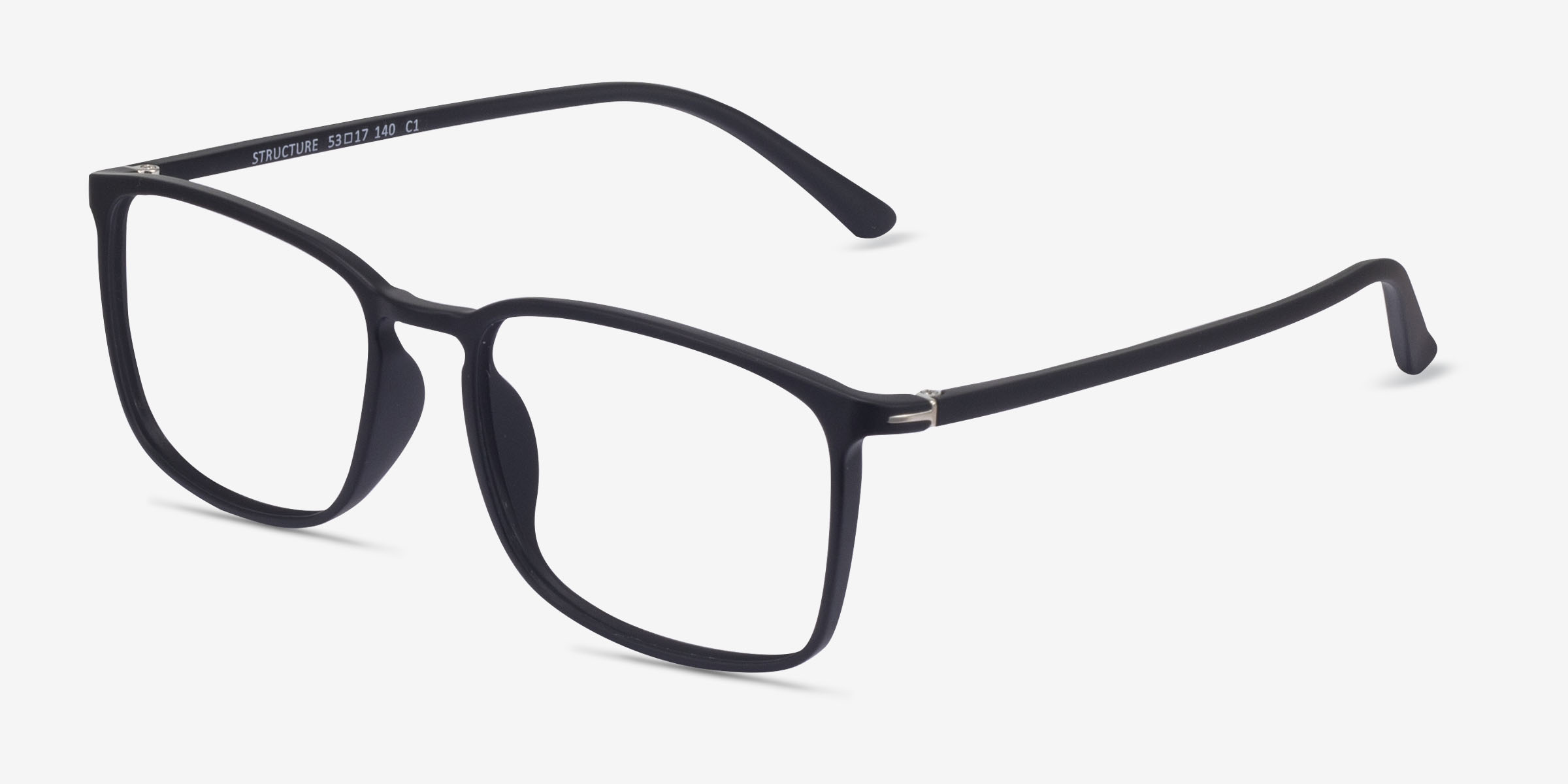 Structure Rectangle Black Full Rim Eyeglasses Eyebuydirect