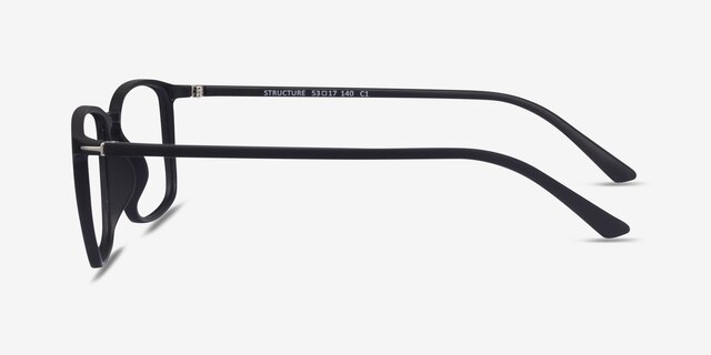 Structure Black PlasticEyeglass Frames from EyeBuyDirect, Side View