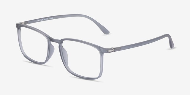 Structure Clear Gray PlasticEyeglass Frames from EyeBuyDirect, Angle View