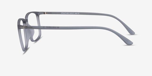 Structure Clear Gray PlasticEyeglass Frames from EyeBuyDirect, Side View