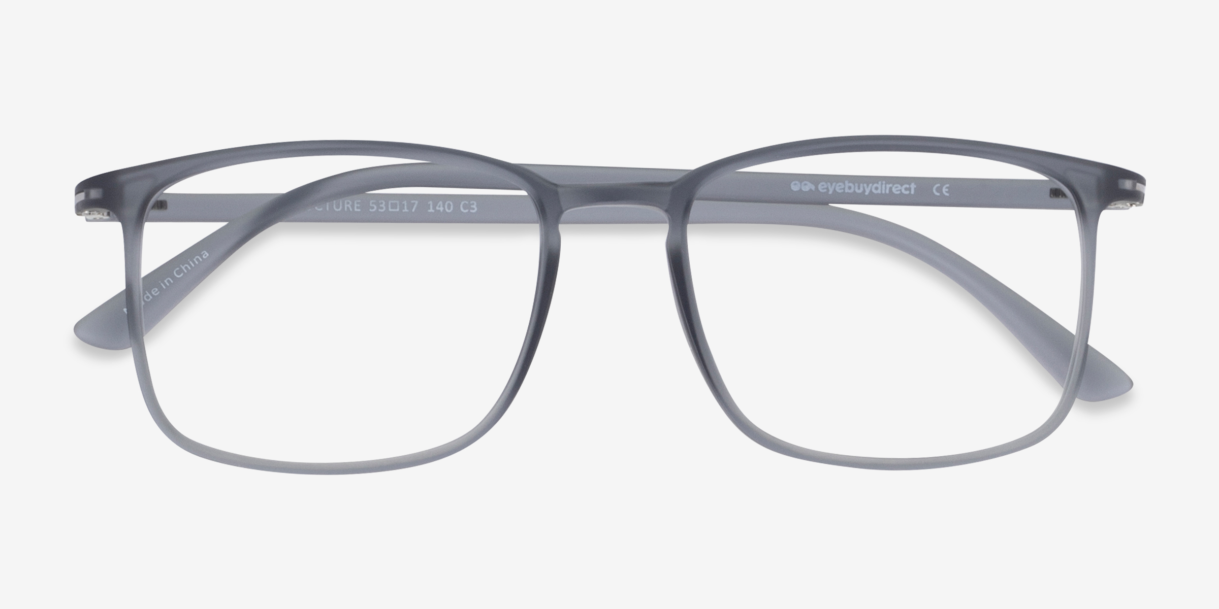 Structure Rectangle Clear Gray Full Rim Eyeglasses Eyebuydirect 9726