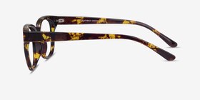 Flashback Honey Tortoise Plastique Montures de lunettes de vue d'EyeBuyDirect, Vue de Côté