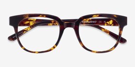 Flashback Honey Tortoise Plastique Montures de lunettes de vue d'EyeBuyDirect, Vue Rapprochée