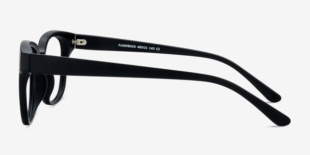 Flashback Matte Black PlasticEyeglass Frames from EyeBuyDirect, Side View