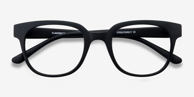 Flashback Matte Black PlasticEyeglass Frames from EyeBuyDirect, Closed View