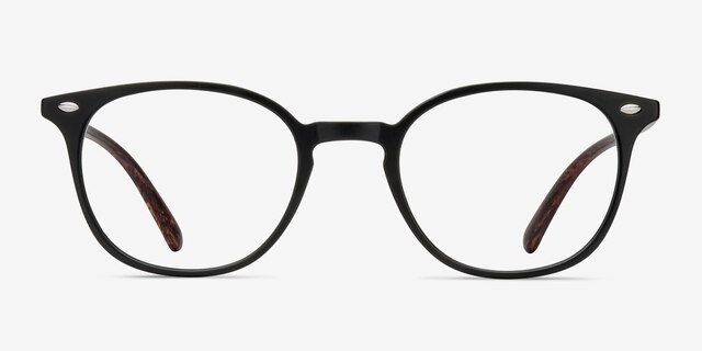 Hubris Matte Black PlasticEyeglass Frames from EyeBuyDirect, Front View