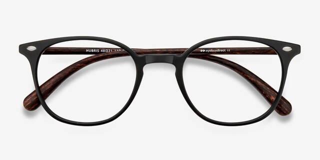 Hubris Matte Black PlasticEyeglass Frames from EyeBuyDirect, Closed View