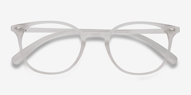 Hubris Matte Clear PlastiqueMontures de lunettes de vue d'EyeBuyDirect, Vue Rapprochée