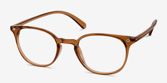 Hubris Clear Copper PlastiqueMontures de lunettes de vue d'EyeBuyDirect, Vue d'Angle