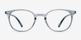 Hubris Clear Blue Plastique Montures de lunettes de vue d'EyeBuyDirect, Vue de Face