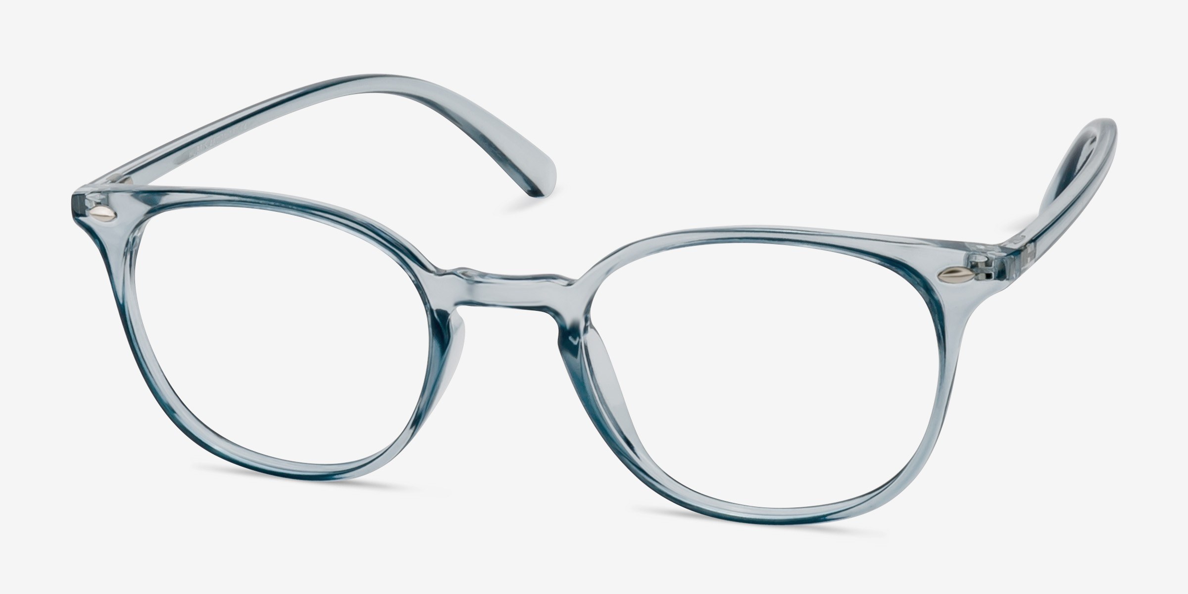 Hubris Round Clear Blue Full Rim Eyeglasses | Eyebuydirect Canada