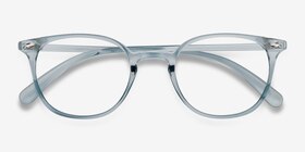 Hubris Clear Blue Plastique Montures de lunettes de vue d'EyeBuyDirect, Vue Rapprochée