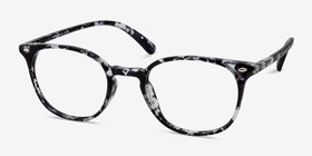 Hubris Black Floral Plastique Montures de lunettes de vue d'EyeBuyDirect, Vue d'Angle