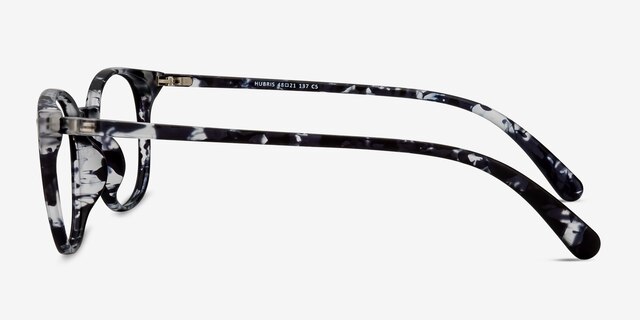Hubris Black Floral PlasticEyeglass Frames from EyeBuyDirect, Side View