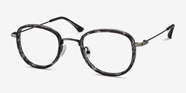 Vagabond Gray Floral PlasticEyeglass Frames from EyeBuyDirect, Angle View
