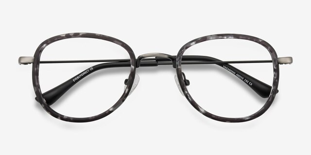 Vagabond Gray Floral PlasticEyeglass Frames from EyeBuyDirect, Closed View