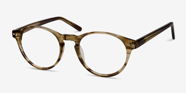 Method Brown Striped AcetateEyeglass Frames from EyeBuyDirect, Angle View