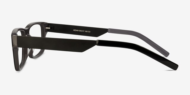 Aidan Black AcetateEyeglass Frames from EyeBuyDirect, Side View