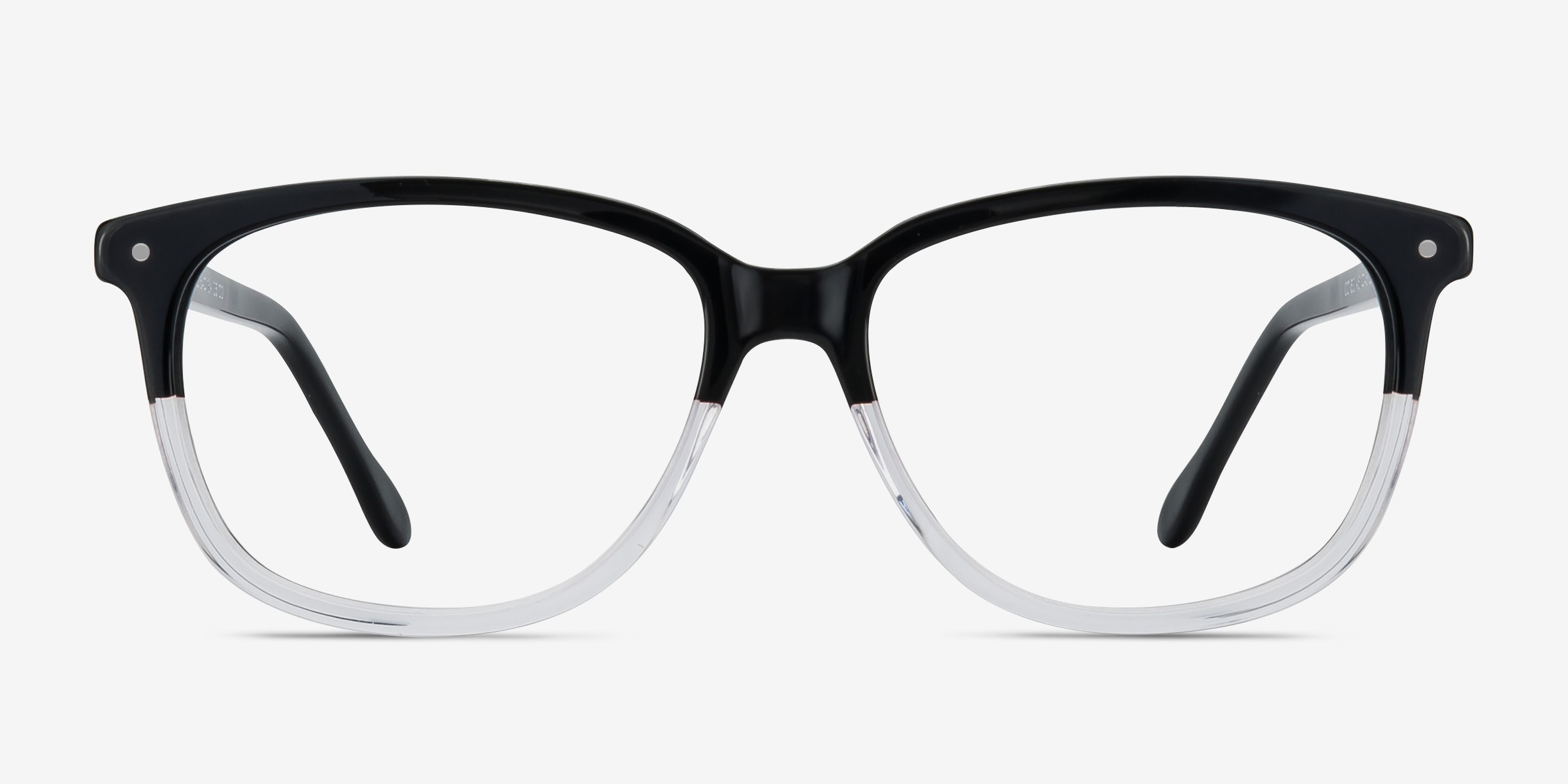 Black store clear glasses