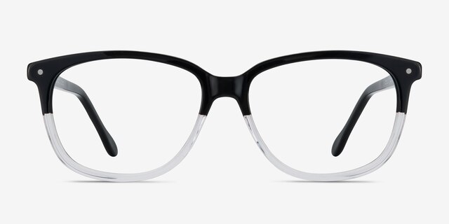 Escape Clear Black AcetateEyeglass Frames from EyeBuyDirect, Front View