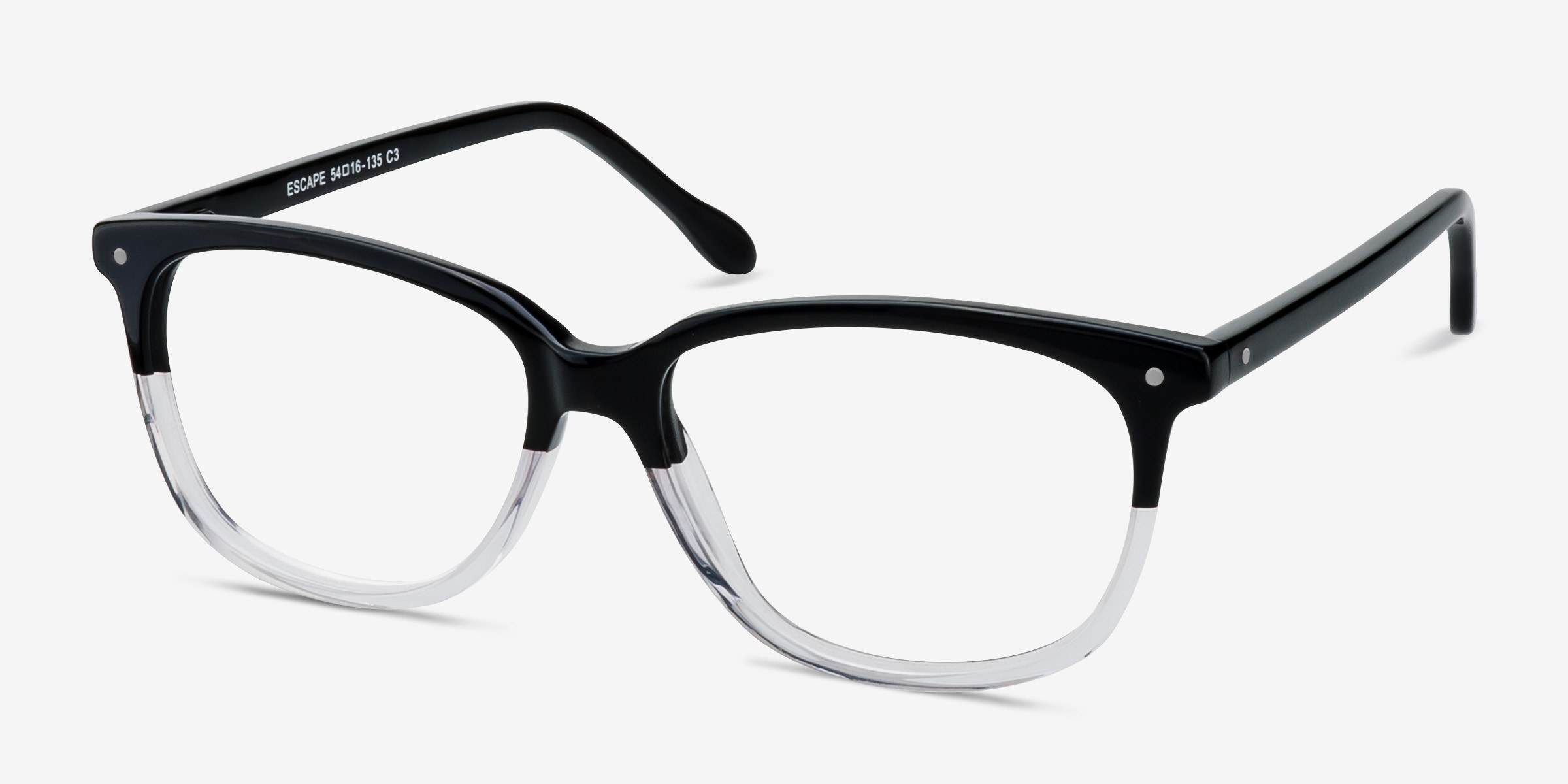 Clear and store black glasses