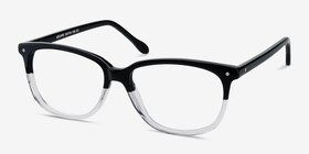 Escape Clear Black Acétate Montures de lunettes de vue d'EyeBuyDirect, Vue d'Angle