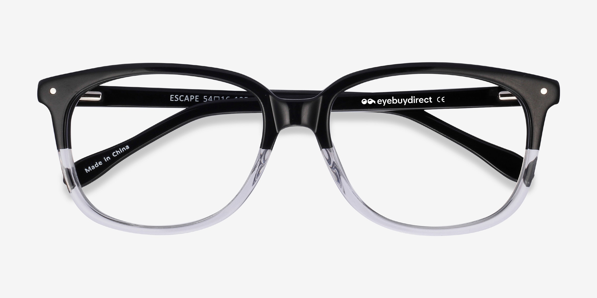 Escape Rectangle Clear Black Full Rim Eyeglasses Eyebuydirect