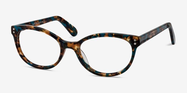 Valentina Brown Floral AcetateEyeglass Frames from EyeBuyDirect, Angle View