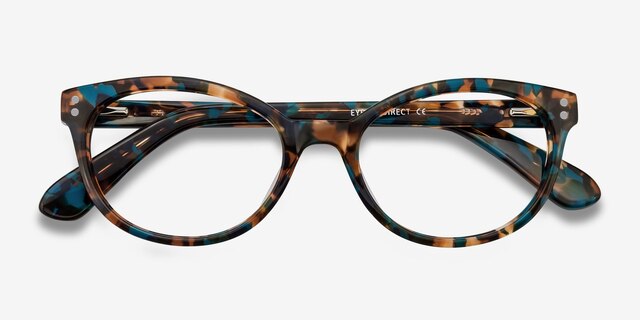 Valentina Brown Floral AcetateEyeglass Frames from EyeBuyDirect, Closed View