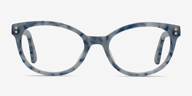 Valentina Blue Floral AcétateMontures de lunettes de vue d'EyeBuyDirect, Vue de Face