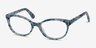 Valentina Blue Floral AcétateMontures de lunettes de vue d'EyeBuyDirect, Vue d'Angle