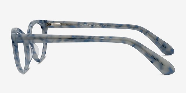 Valentina Blue Floral AcétateMontures de lunettes de vue d'EyeBuyDirect, Vue de Côté