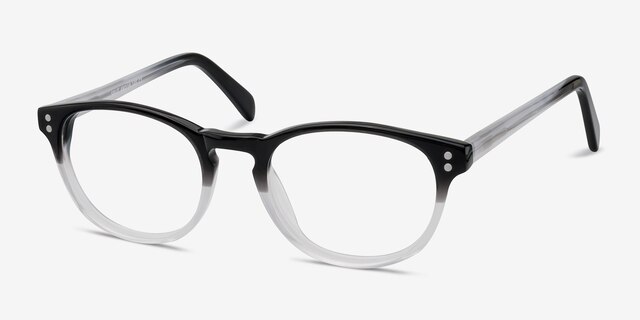 Split Clear Black AcetateEyeglass Frames from EyeBuyDirect, Angle View