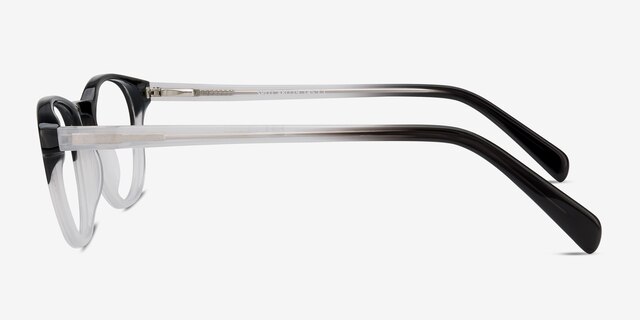 Split Clear Black AcetateEyeglass Frames from EyeBuyDirect, Side View