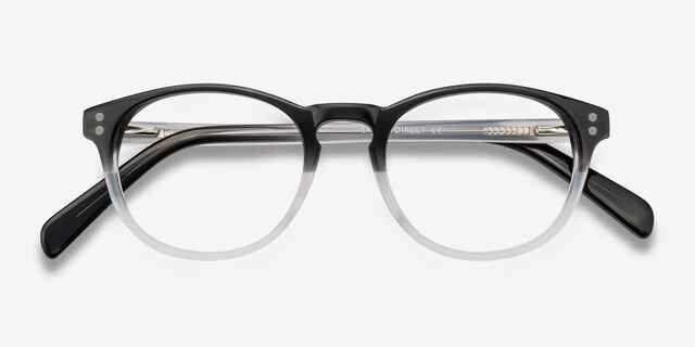 Split Clear Black AcetateEyeglass Frames from EyeBuyDirect, Closed View