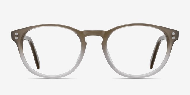 Split Brown AcetateEyeglass Frames from EyeBuyDirect, Front View